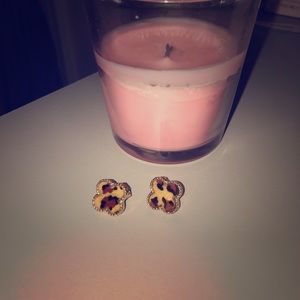 18K Gold Plated Lucky Charm Earrings in Leopard